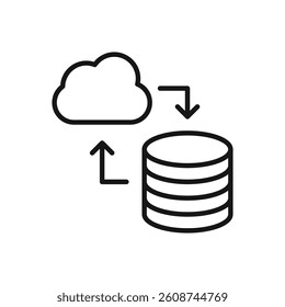 Editable Icon of Cloud Computing Server Connection, Vector illustration isolated on white background. using for Presentation, website or mobile app