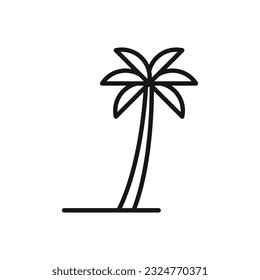 Editable Icon of coconut tree beach concept, Vector illustration isolated on white background. using for Presentation, website or mobile app