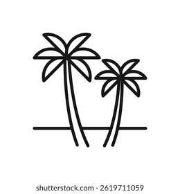 Ícone editável do conceito de praia de coqueiro, Ilustração de vetor isolado no fundo branco. usando para Apresentação, site ou aplicativo móvel