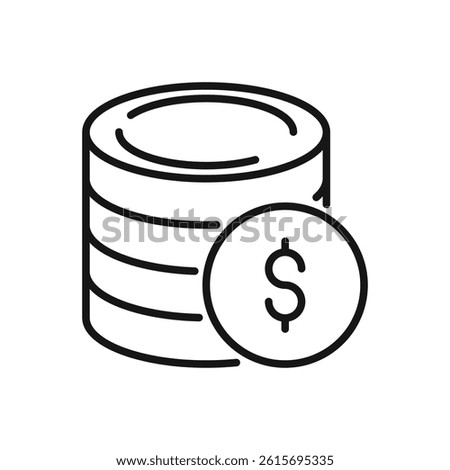 Editable Icon of Coin Dollar, Vector illustration isolated on white background. using for Presentation, website or mobile app