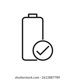 Editable Icon of Complete Battery Charging, Vector illustration isolated on white background. using for Presentation, website or mobile app