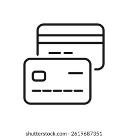 Icono editable de la tarjeta de crédito o del banco, Ilustración vectorial aislada en el fondo blanco. uso para la presentación, el Sitio web o el App móvil