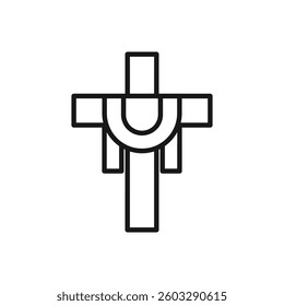 Editable Icon of Crucifix, Vector illustration isolated on white background. using for Presentation, website or mobile app