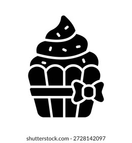 Ein bearbeitbares Symbol von Cupcake im Glyphenstil