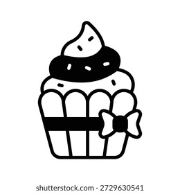 Ein bearbeitbares Symbol von Cupcake im Glyphenstil