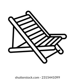 Un icono editable de una tumbona de estilo moderno, fácil de usar vector de cama soleada