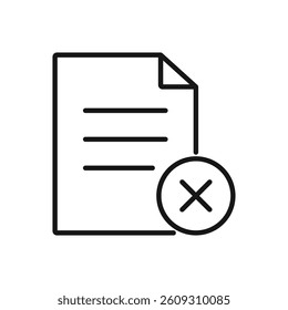 Editable Icon of Delete File, Vector illustration isolated on white background. using for Presentation, website or mobile app