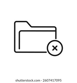 Editable Icon of Delete Folder, Vector illustration isolated on white background. using for Presentation, website or mobile app