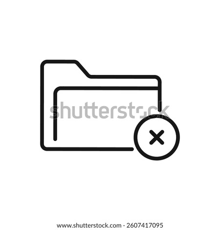 Editable Icon of Delete Folder, Vector illustration isolated on white background. using for Presentation, website or mobile app