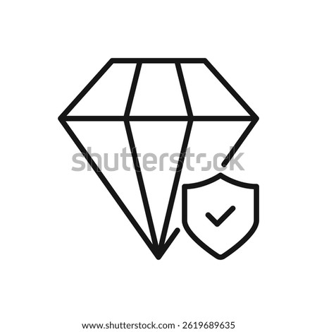 Editable Icon of Diamond protection, Vector illustration isolated on white background. using for Presentation, website or mobile app