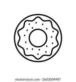 Editable Icon of Donut, Vector illustration isolated on white background. using for Presentation, website or mobile app