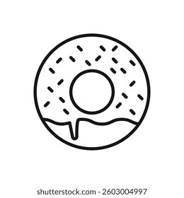Editable Icon of Donut, Vector illustration isolated on white background. using for Presentation, website or mobile app