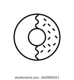 Editable Icon of Donut, Vector illustration isolated on white background. using for Presentation, website or mobile app