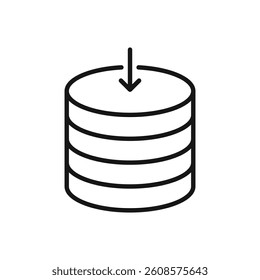 Editable Icon of Download backup Database, Vector illustration isolated on white background. using for Presentation, website or mobile app