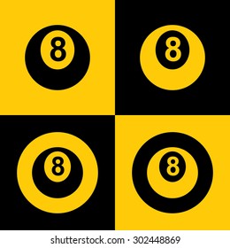 Editable Icon of Eight No. Billiards Ball for Web & Mobile. Eps-10.