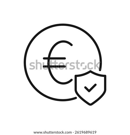 Editable Icon of Euro Protection Secure Payment, Vector illustration isolated on white background. using for Presentation, website or mobile app