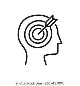 Editable Icon of Focus Target, Vector illustration isolated on white background. using for Presentation, website or mobile app