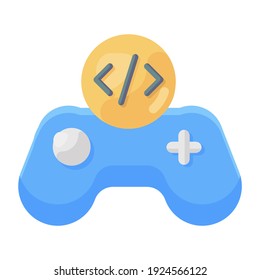 
Editable icon of game development, flat vector 
