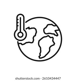 Editable Icon of Global Warming, Vector illustration isolated on white background. using for Presentation, website or mobile app
