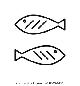 Editable Icon of Grill Fish, Vector illustration isolated on white background. using for Presentation, website or mobile app
