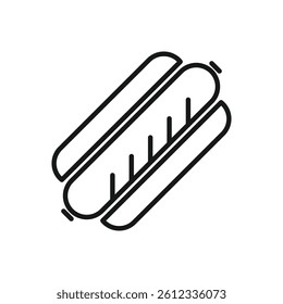 Editable Icon of Hotdog Sausage, Vector illustration isolated on white background. using for Presentation, website or mobile app