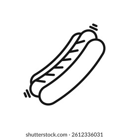 Editable Icon of Hotdog, Vector illustration isolated on white background. using for Presentation, website or mobile app