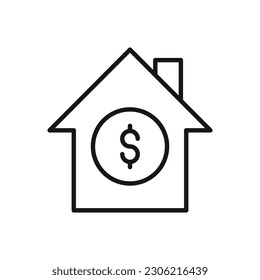 Editable Icon of House Buy Selling or Rent, Vector illustration isolated on white background. using for Presentation, website or mobile app