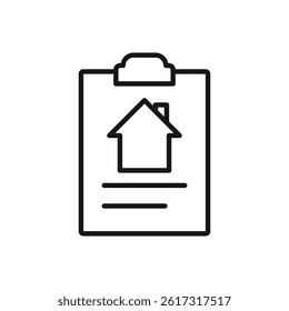 Editable Icon of House Certificate Document, Vector illustration isolated on white background. using for Presentation, website or mobile app