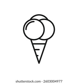 Editable Icon of Ice Cream Cone, Vector illustration isolated on white background. using for Presentation, website or mobile app