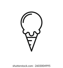 Editable Icon of Ice Cream Cone, Vector illustration isolated on white background. using for Presentation, website or mobile app