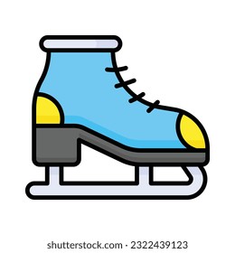Un ícono editable del zapato de patinaje sobre hielo de estilo moderno, arranque de esquí de nieve