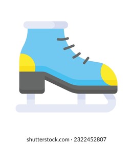 An editable icon of ice skating shoe in modern style, snow skiing boot