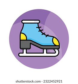 An editable icon of ice skating shoe in modern style, snow skiing boot