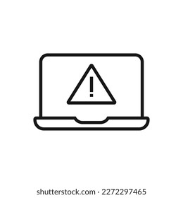 Editable Icon of Laptop Alert Message, Vector illustration isolated on white background. using for Presentation, website or mobile app