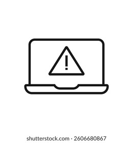 Editable Icon of Laptop Alert Message, Vector illustration isolated on white background. using for Presentation, website or mobile app