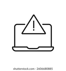 Editable Icon of Laptop Alert Message, Vector illustration isolated on white background. using for Presentation, website or mobile app
