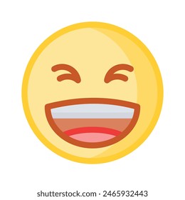 An editable icon of laughing emoji, easy to use and download