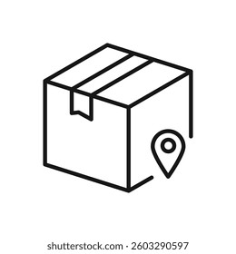 Editable Icon of Location Package Box, Vector illustration isolated on white background. using for Presentation, website or mobile app