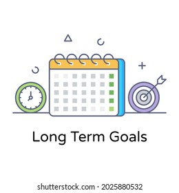 An editable icon of long term goals