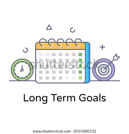 An editable icon of long term goals