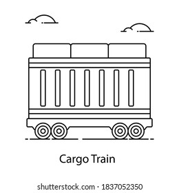 Icono editable del contenedor de equipaje, concepto del tren de carga 