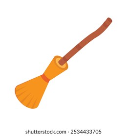 An editable icon of magical broom ini modern isometric style