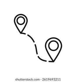 Editable Icon of Map Pointer Track, Vector illustration isolated on white background. using for Presentation, website or mobile app