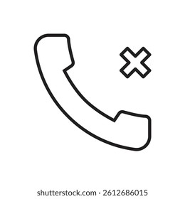 Editable Icon of Missed Call, Vector illustration isolated on white background. using for Presentation, website or mobile app