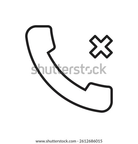 Editable Icon of Missed Call, Vector illustration isolated on white background. using for Presentation, website or mobile app