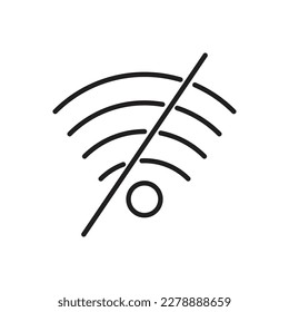 Editable Icon of No Wifi Connection, Vector illustration isolated on white background. using for Presentation, website or mobile app