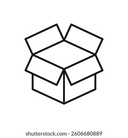 Editable Icon of Open Package Box, Vector illustration isolated on white background. using for Presentation, website or mobile app