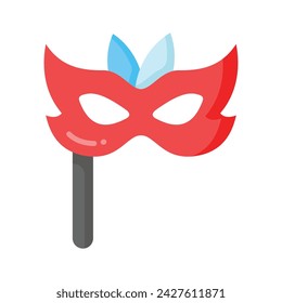 An editable icon of Party mask in trendy style, A beautiful party prop masquerade