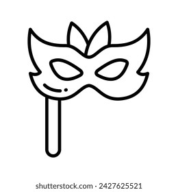 An editable icon of Party mask in trendy style, A beautiful party prop masquerade