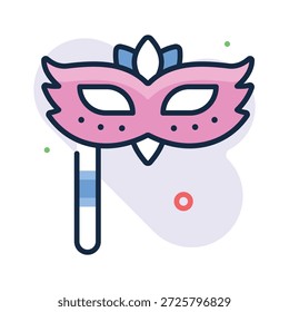 An editable icon of Party mask in trendy style, A beautiful party prop masquerade
